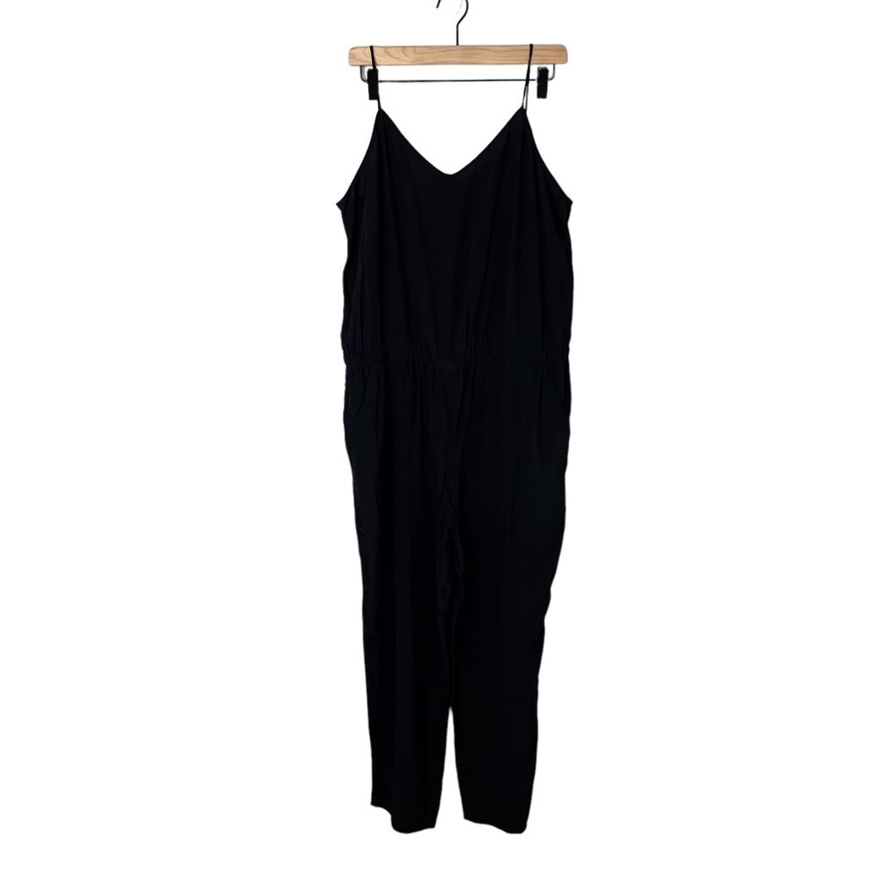 Ann Taylor Loft Sleeveless Jumpsuit Black Size Large Cropped Ankle 404988